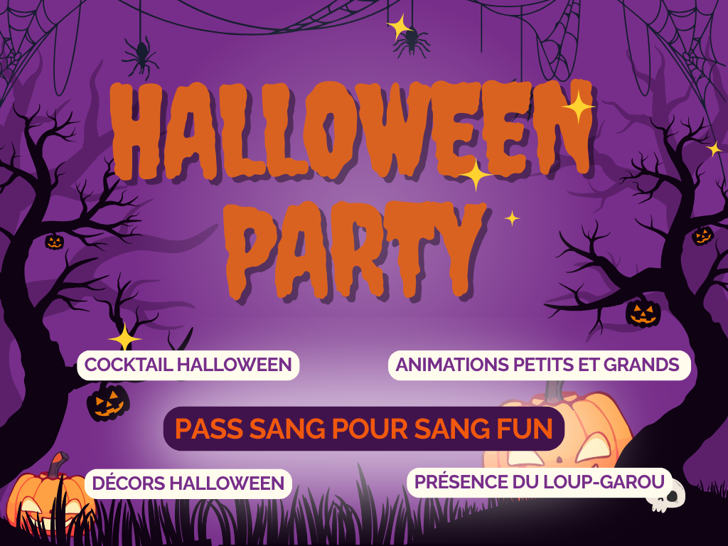 Halloween Party chez Seven Squares Paris . Soirée et journée halloween à Paris 2025. pass activité sang pour sang fun